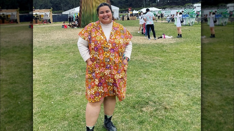 Woman wearing Berriez dress