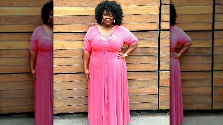 Woman wearing IGIGI dress