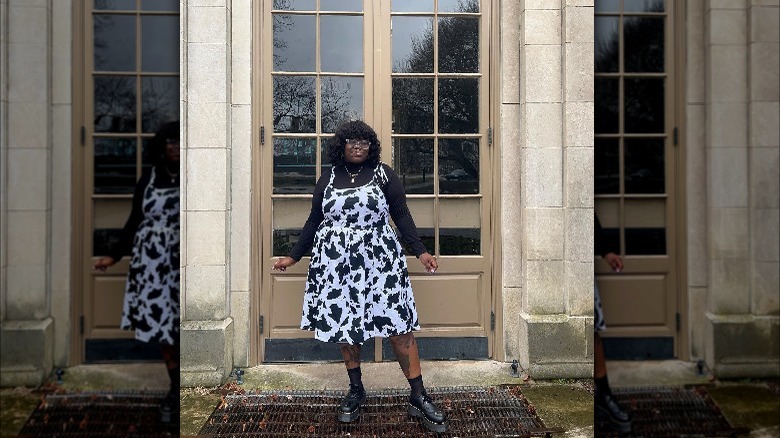 Woman wearing Tuesday of California dress