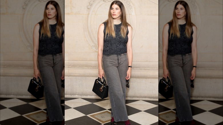 Sweater vest plus jeans