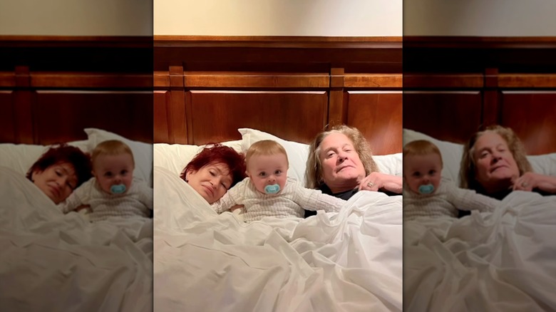 Sharon Osbourne, Ozzy Osbourne, and their grandson Sidney