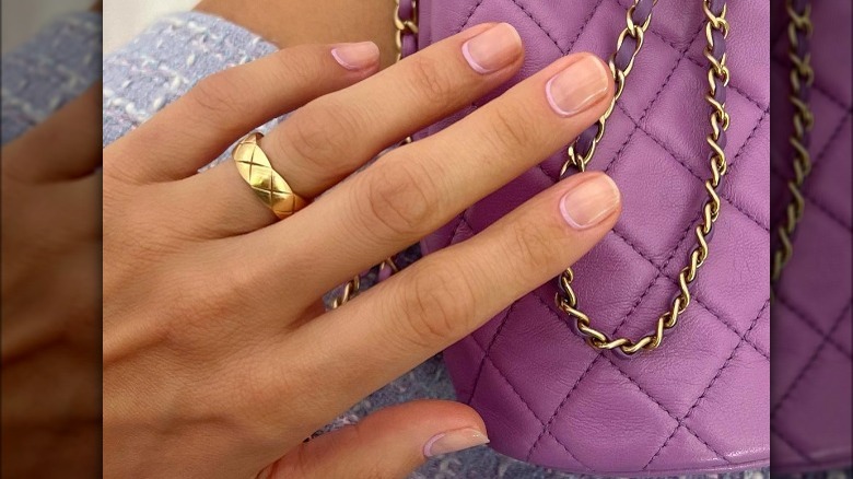 lavender reverse french manicure