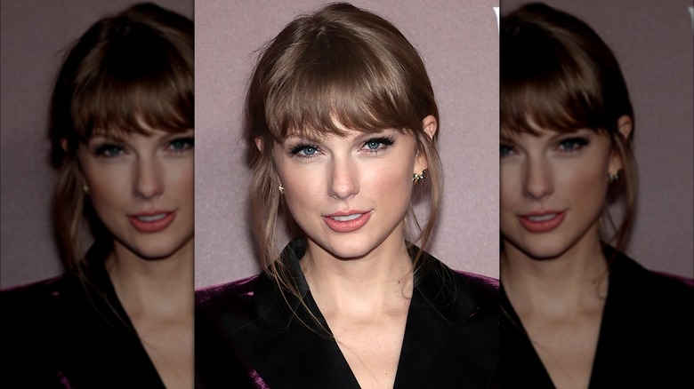 Taylor Swift at the 2021 "All Too Well" premiere red carpet.