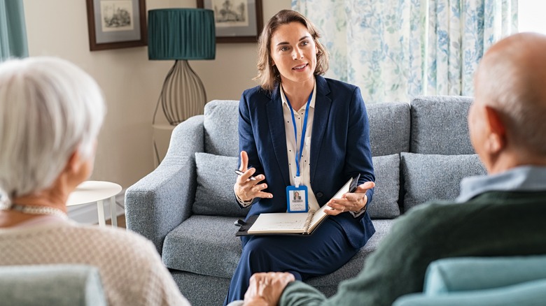 Couple attending therapy session