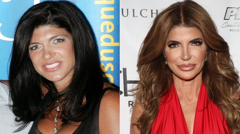 A side-by-side image of Teresa Giudice in 2009 and 2025