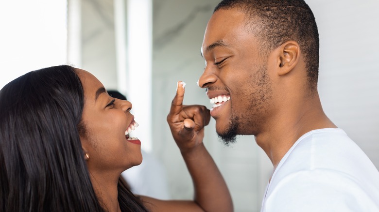 couple smiling at each other