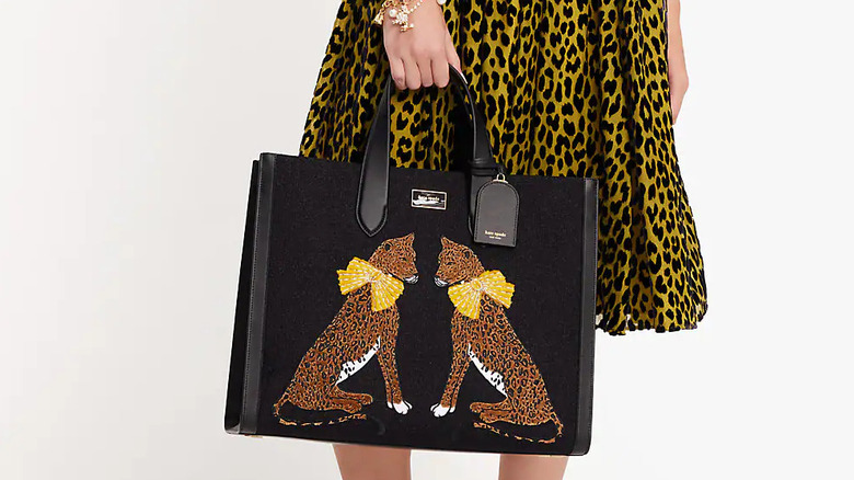 Kate Spade Manhattan Lady Leopard Embroidered Large Tote