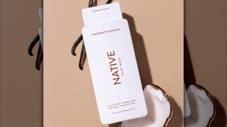 White bottle of body wash