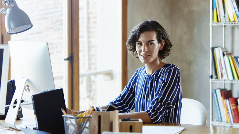 Business woman at desk