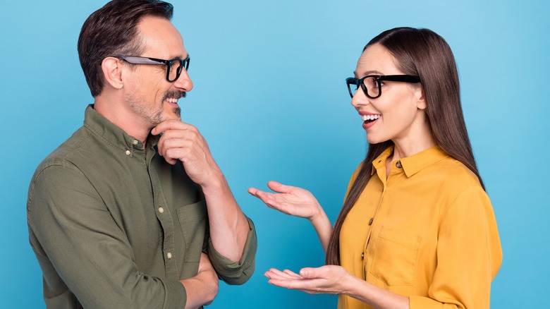 people having a conversation