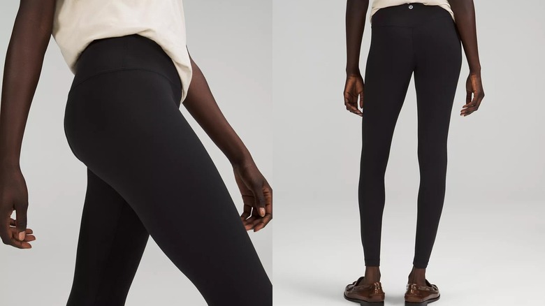 woman in black Lululemon leggings