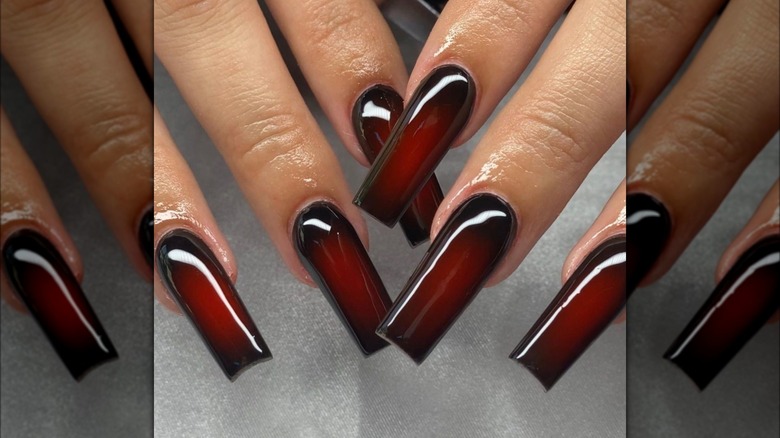 Deep red and black aura mani