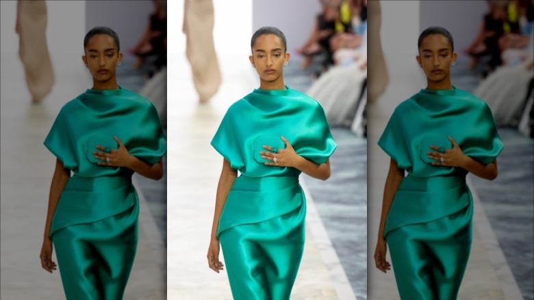 model walking for Fendi show