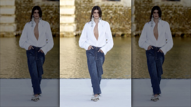 model walking for Valentino show