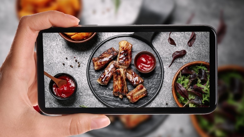 Taking a photo of food