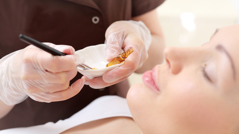 Facial using ampoule