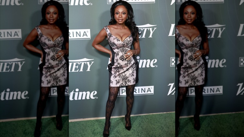 Naturi Naughton in a floral dress