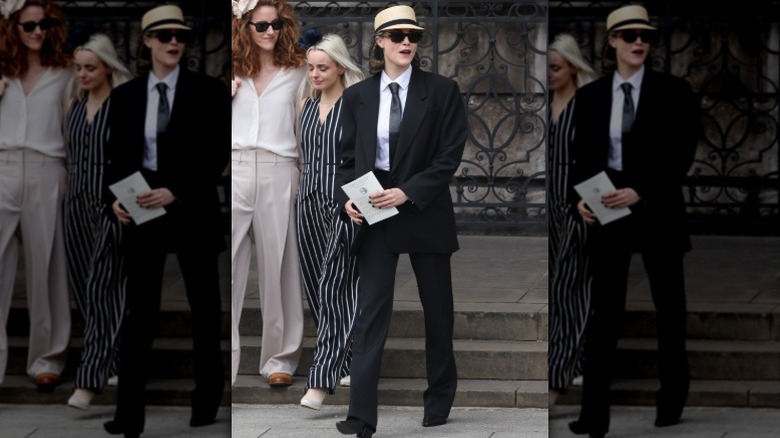 Cara Delevingne wore a suit to Mel B's wedding