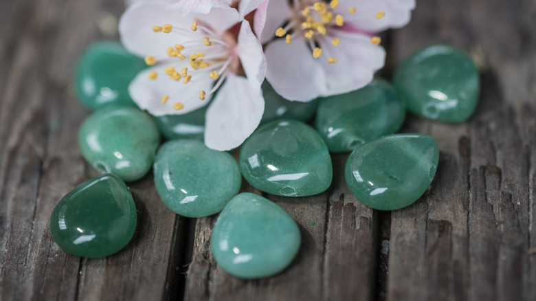 aventurine with flower