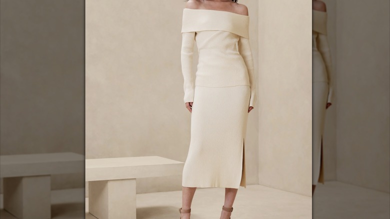 off-the-shoulder sweater