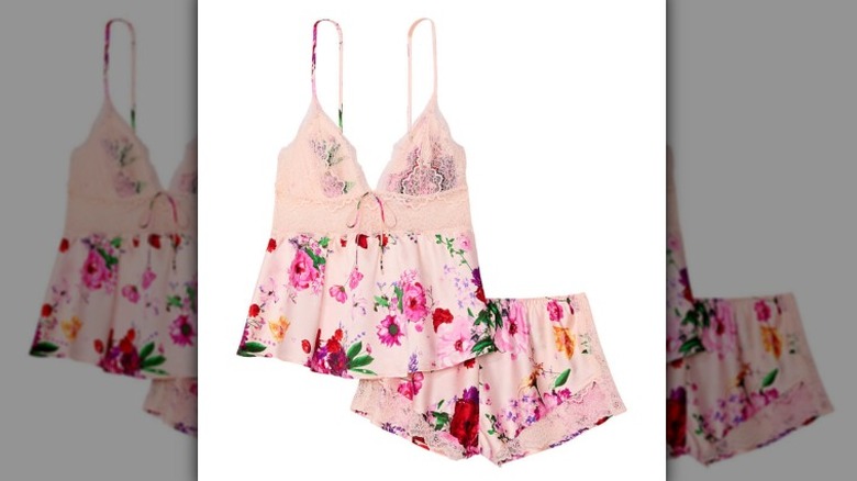 Floral satin cami set