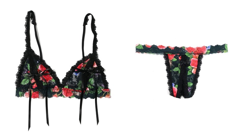Hanky Panky rose-print lingerie set
