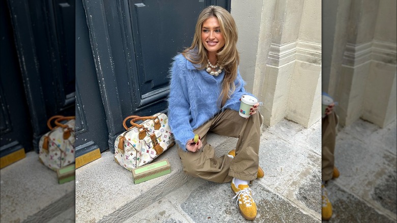 Woman wearing cargo pants