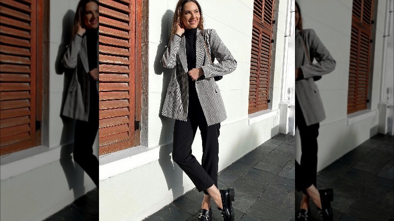 Girl wearing minimalist blazer outfit