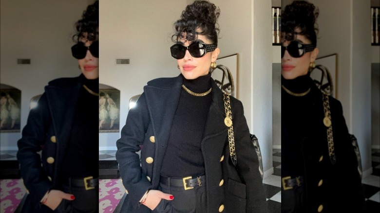 All black outfit and sunglasses