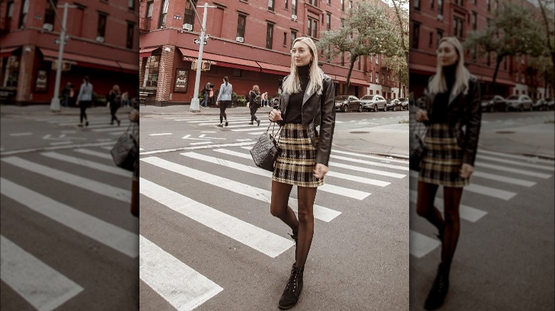 Miniskirt and jacket