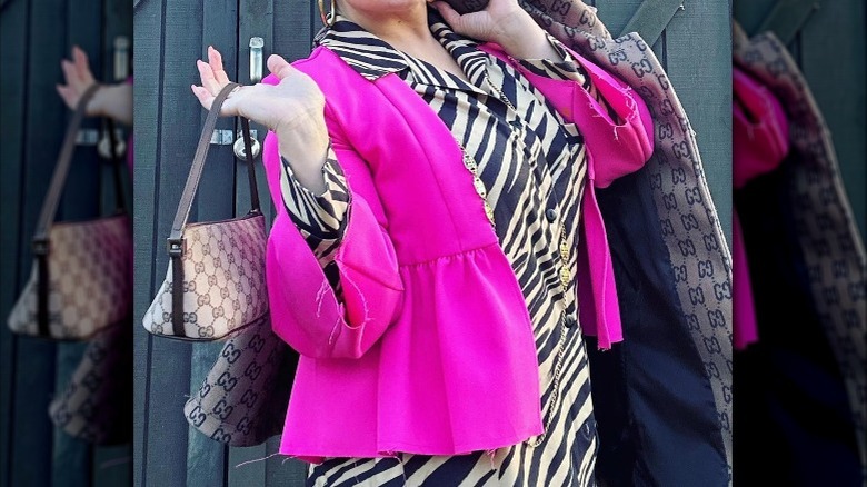 Woman wearing pajamas