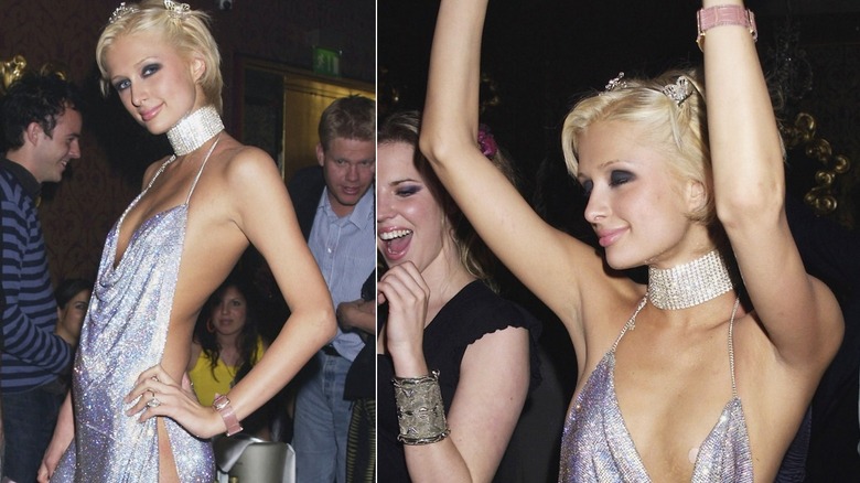 Paris Hilton 21st birthday glitter dress 2000s
