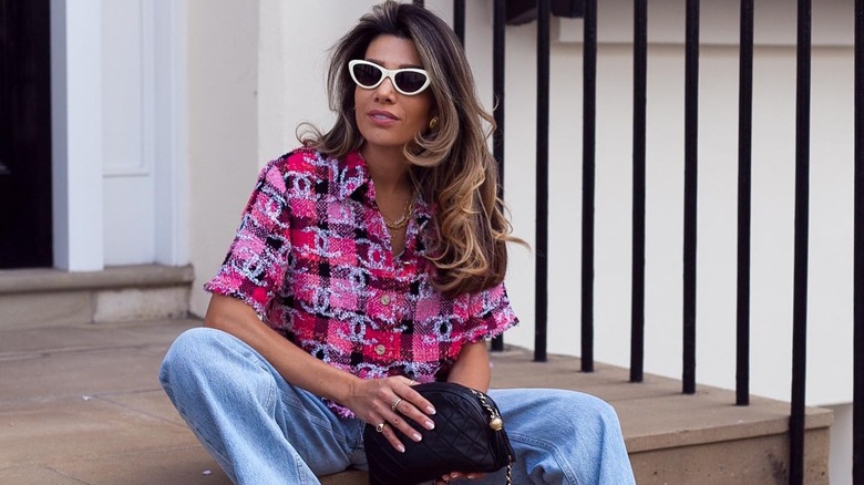 Influencer with layers butterfly haircut