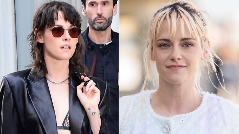 Kristen Stewart before and after debuting a new untindy and damaged haircut