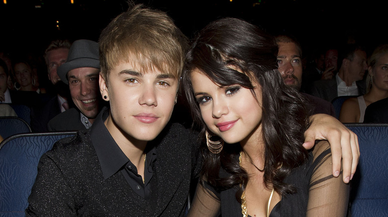 Selena Gomez cuddling with Justin Bieber in 2011.