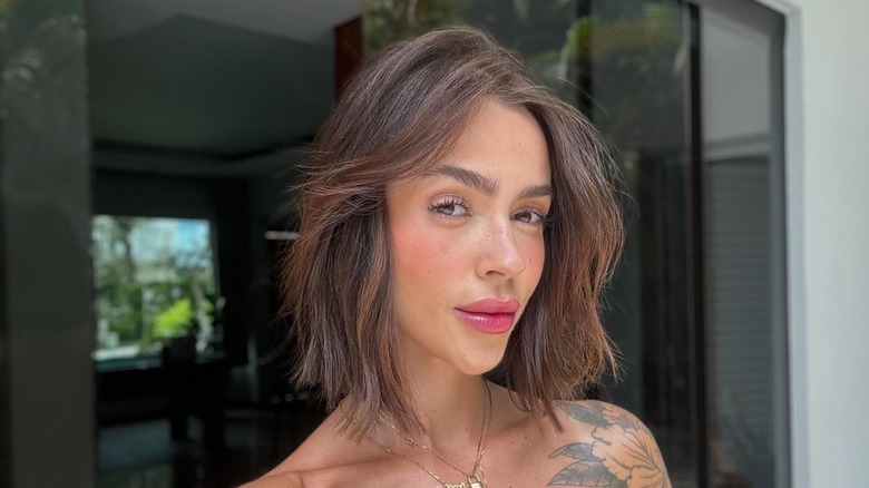 woman with a blended bob