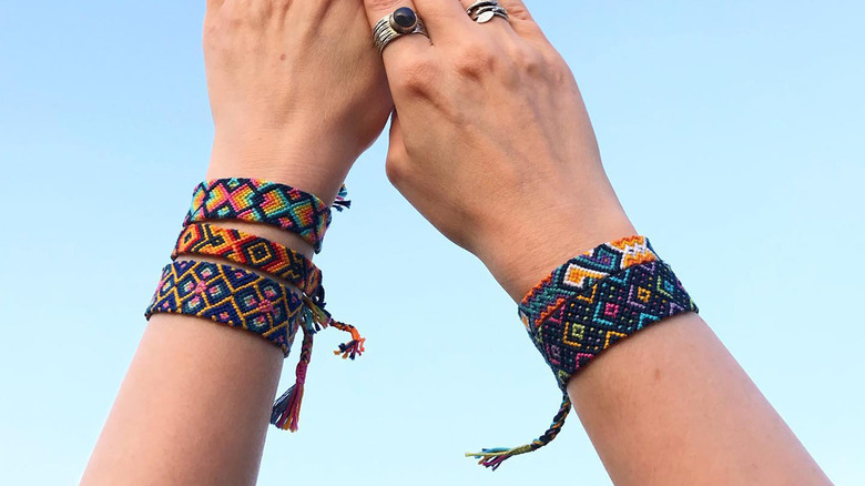 Friendship bracelets stacked