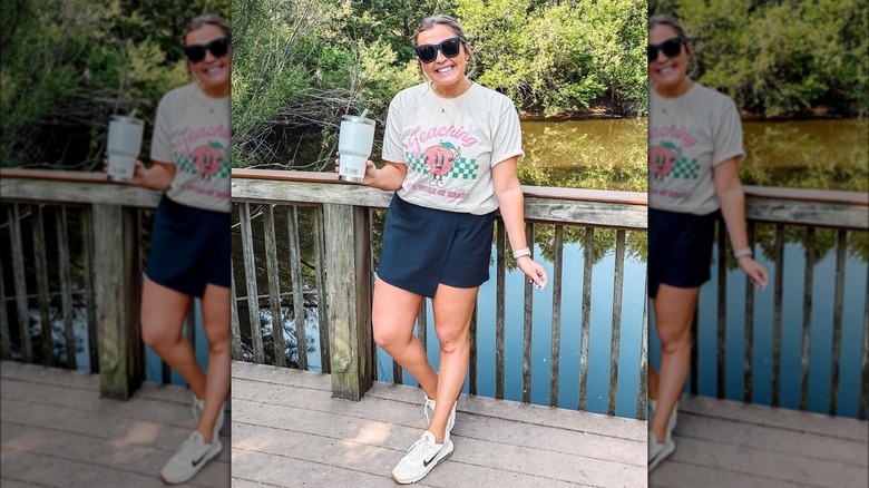 Graphic tee and skort