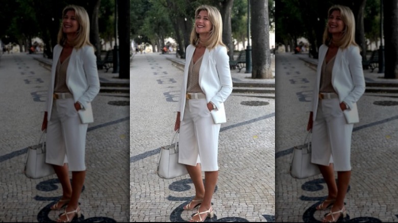 White short suit with top