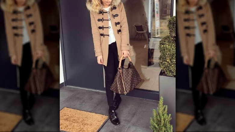 Camel duffle coat outfit