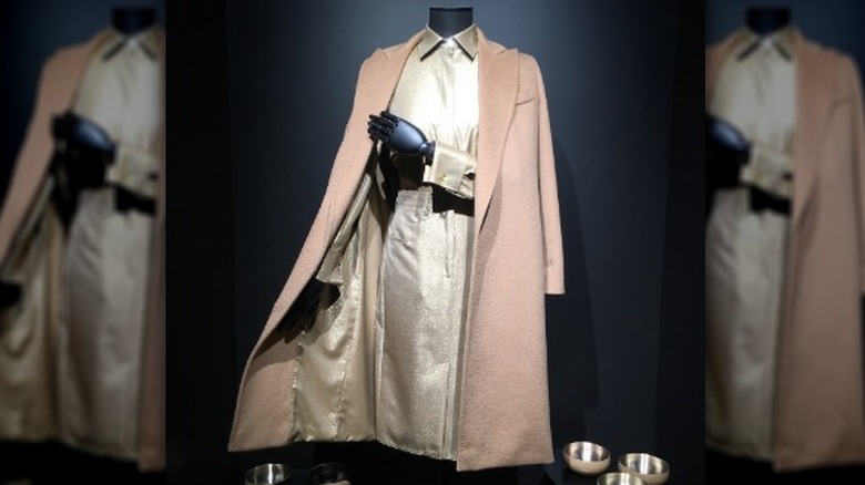 MaxMara camel coat and a gold dress