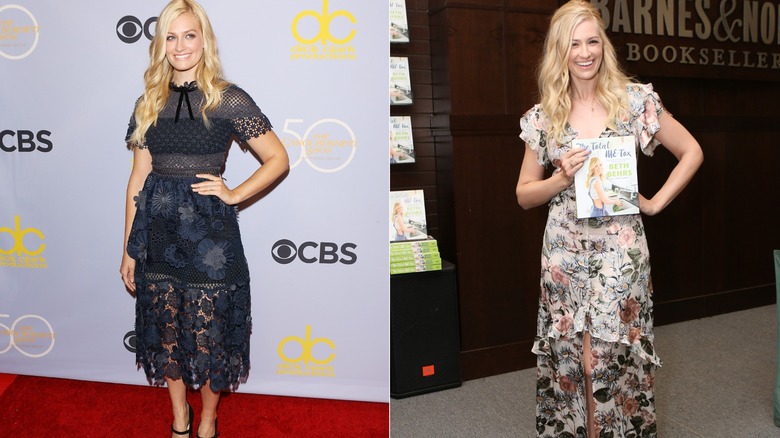 Beth Behrs wearing longer dresses in 2017.