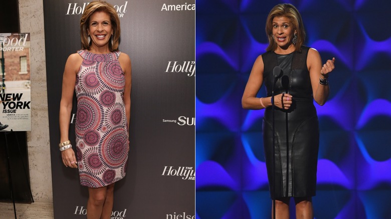 Hoda Kotb in 2015 and 2016 on the red carpet and on stage.