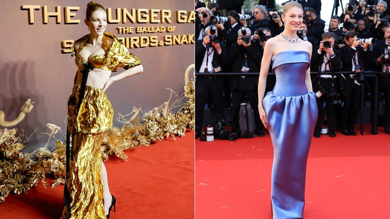 L: Hunter Schafer at The Hunger Games prermiere in 2023 R:Hunter Schafer at Cannes Film Festival