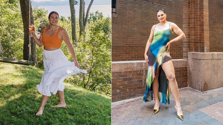 Ilona Maher in frilly dress