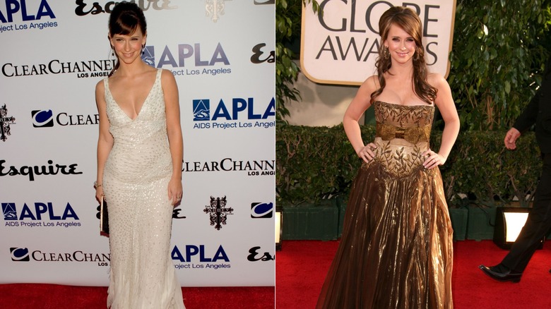 Jennifer Love Hewitt at red carpet events in 2005 and 2007.