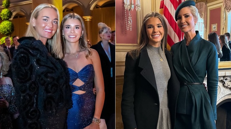 Vanessa and Kai Trump pose together next to Kai Trump and Ivanka Trump