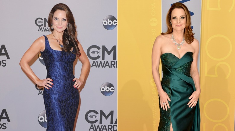 Kimberly Williams-Paisley wears colorful gowns on the CMA Awards red carpet
