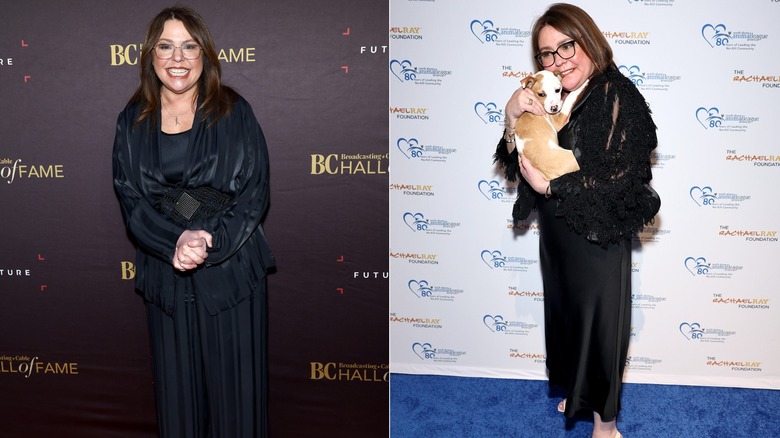 Rachael Ray wearing black in 2023 and 2024.