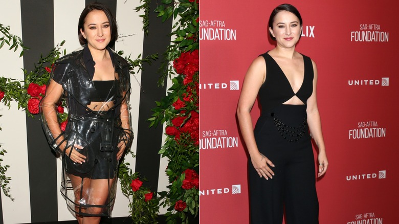 Zelda Williams wearing a black leather jacket and black pants at the world premiere of "Godzilla X Kong